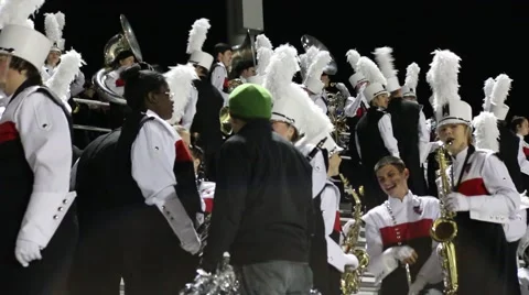 Marching Band waiting to play Stock Footage 43471796