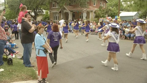 Marching band walking in parade Stock Footage 104888141