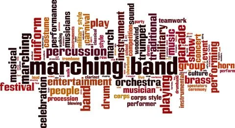 Marching band word cloud Stock-Illustration