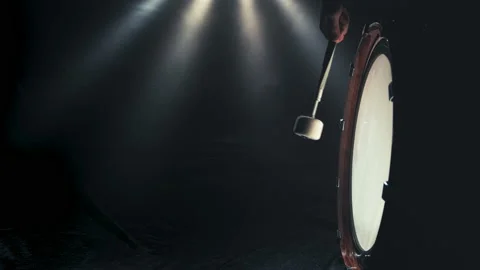 Marching Bass Drum, Double Beat Stock Footage 146197494