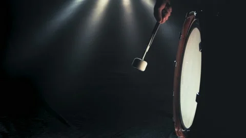 Marching Bass Drum, Single Beat Stock Footage 146197468