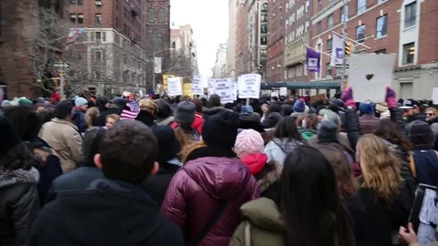 Marching with Black Lives Matter protest march in New York City Stock Footage 71359100