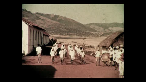 Marching demonstration at Mbulu native school, Tanzania 1 1937 動画素材 27160858