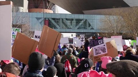 Marching During the Denver Protest Stock Footage 85326232