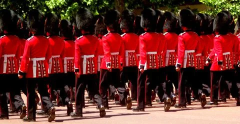 Marching Guardsmen in The Mall Stock Photos