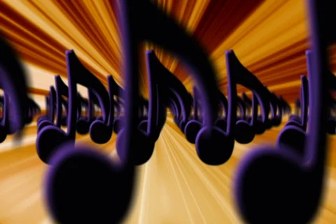 Marching Musical Notes NTSC Stock Footage 531526