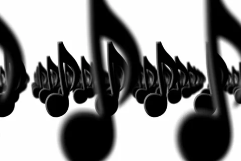 Marching Musical Notes White NTSC  Stock Footage 531535