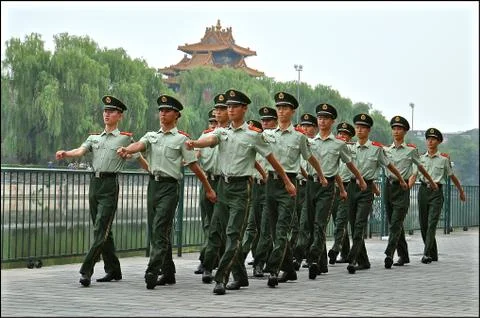 Marching soldiers Stock Photos