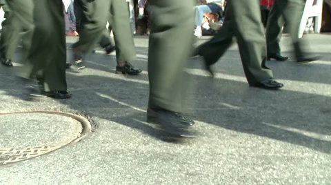 Marching in Uniforms Stock Footage 1049307