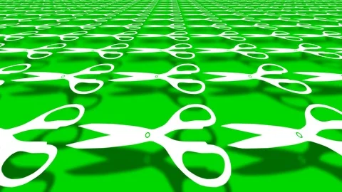 MARCHING WHITE SCISSORS. Video stock 91869877