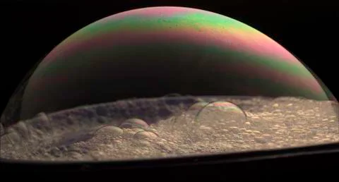 Marco close up view of soap bubble details Stock Photos