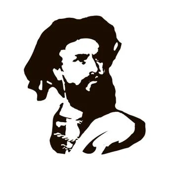 Marco Polo. vector portrait Stock Illustration