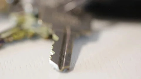 Marco rack focus on keys Stock Footage 228691195