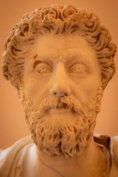 Marcus Aurelius Marble Bust in Naples Archaeological Museum Stock-Fotos