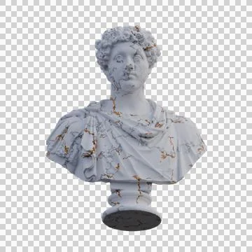 Marcus Aurelius  statue, 3d renders, isolated, perfect for your design Stock Illustration