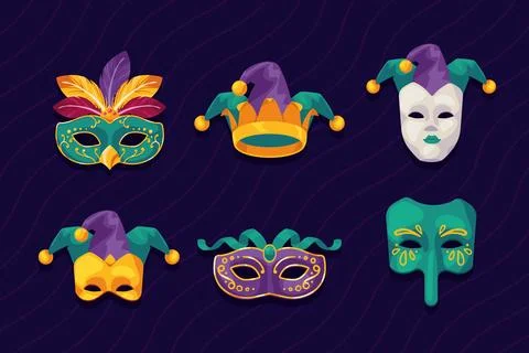 Mardi gras accessories Stock-Illustration