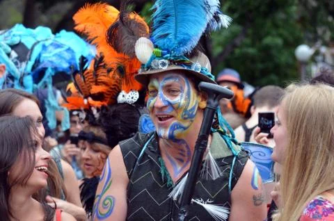 Mardi Gras is an annual event for gay/lesbian acceptance Stock Photos