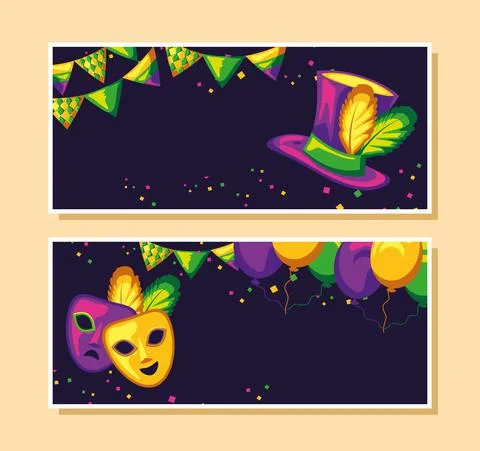Mardi gras banners Stock-Illustration