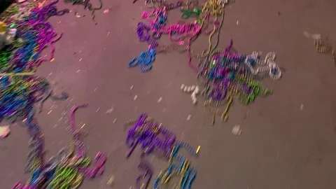 Mardi Gras beads on the ground Stock-Footage 104915075