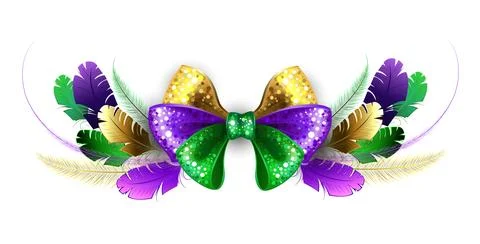 Mardi Gras bow Stock Illustration