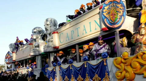 Mardi Gras Captain Endymion Float in Parade 库存影片 631532