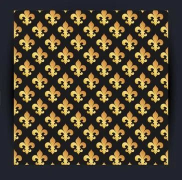 Mardi Gras Carnival seamless pattern with fleur-de-lis. Mardi Gras endless ba Stock Illustration