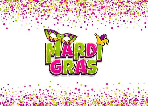 Mardi Gras comic text pop art Stock Illustration
