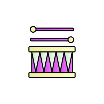 Mardi gras, drum color gradient vector icon Illustrazione stock