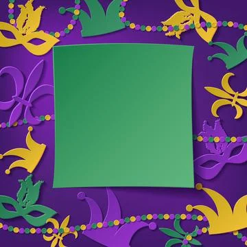 Mardi gras. Elegant frame. Place for your text. Stock Illustration