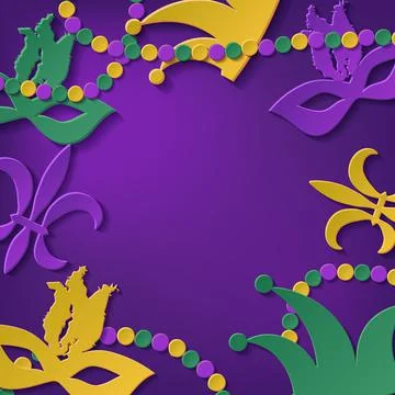 Mardi gras. Elegant frame. Place for your text. Stock Illustration