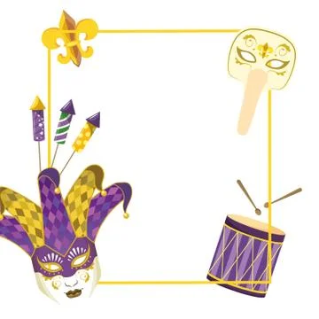 Mardi gras element frame Illustrazione stock