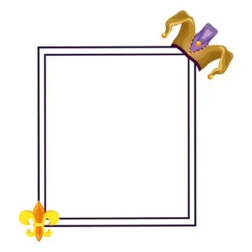 Mardi gras elements frame Stock Illustration