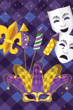 Mardi gras elements Stock Illustration