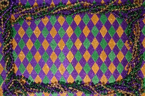 Mardi Gras Festive Pattern background Stock Photos