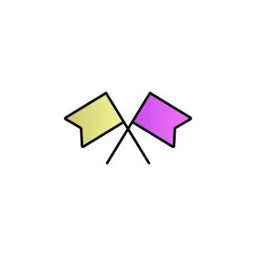 Mardi gras, flags color gradient vector icon Stock Illustration