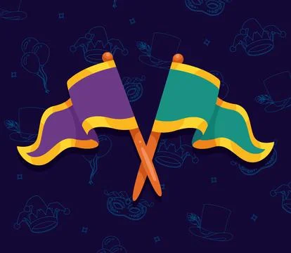Mardi gras flags Stock-Illustration