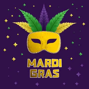Mardi gras flat design concept vector Stock Illustration