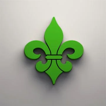 Mardi Gras Fleur-de-Lis. 3D Render Illustration Stock Illustration