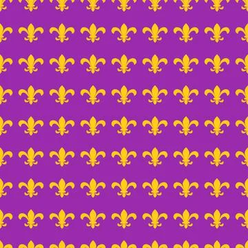 Mardi Gras Fleur de lis  seamless pattern.  Royal lily background.  Vector te Stock-Illustration