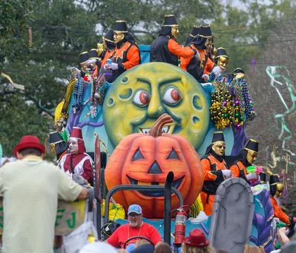 Mardi Gras Float with a Halloween Theme Stock Photos