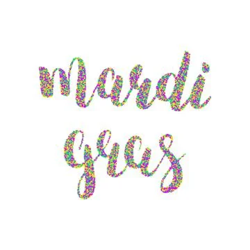 Mardi Gras glitter calligraphy. Stock-Illustration