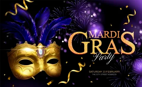 Mardi gras glittering design Stock Illustration