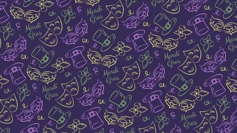 Mardi Gras hand drawn background on a seamless loop Stock Footage 327799524