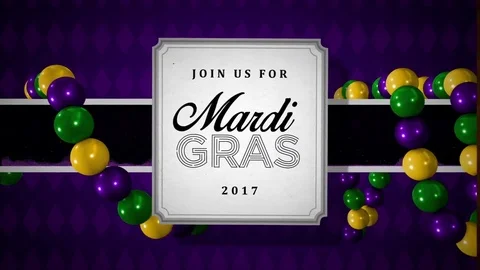 Mardi Gras Invitation 4K Stock After Effects