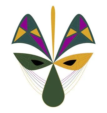 Mardi Gras mask. Isolated vector illustration Stockillustratie