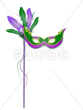 Mardi gras mask isolated on white background Stock Illustration