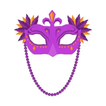 Mardi Gras Mask Isolated on White Background Stock-Illustration