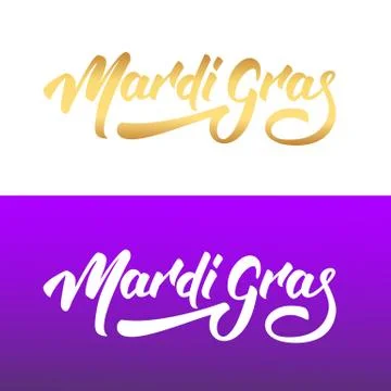 Mardi Gras. Modern Script lettering Mardi Gras. Stock Illustration
