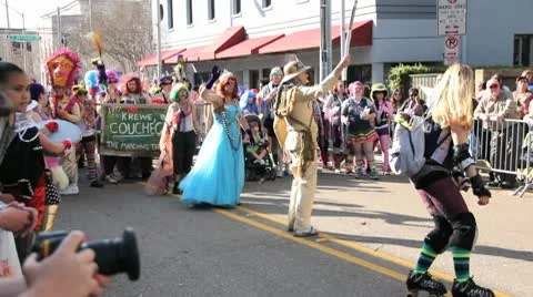 Mardi Gras Parade Couche Couche 02 Stock Footage 10794832