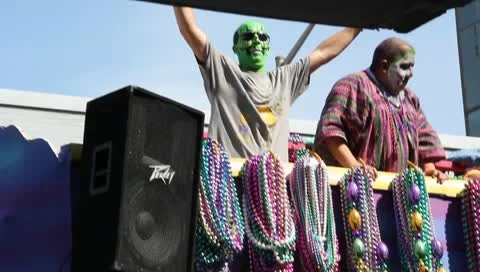 Mardi Gras Parade Float 01 Stock Footage 10794713